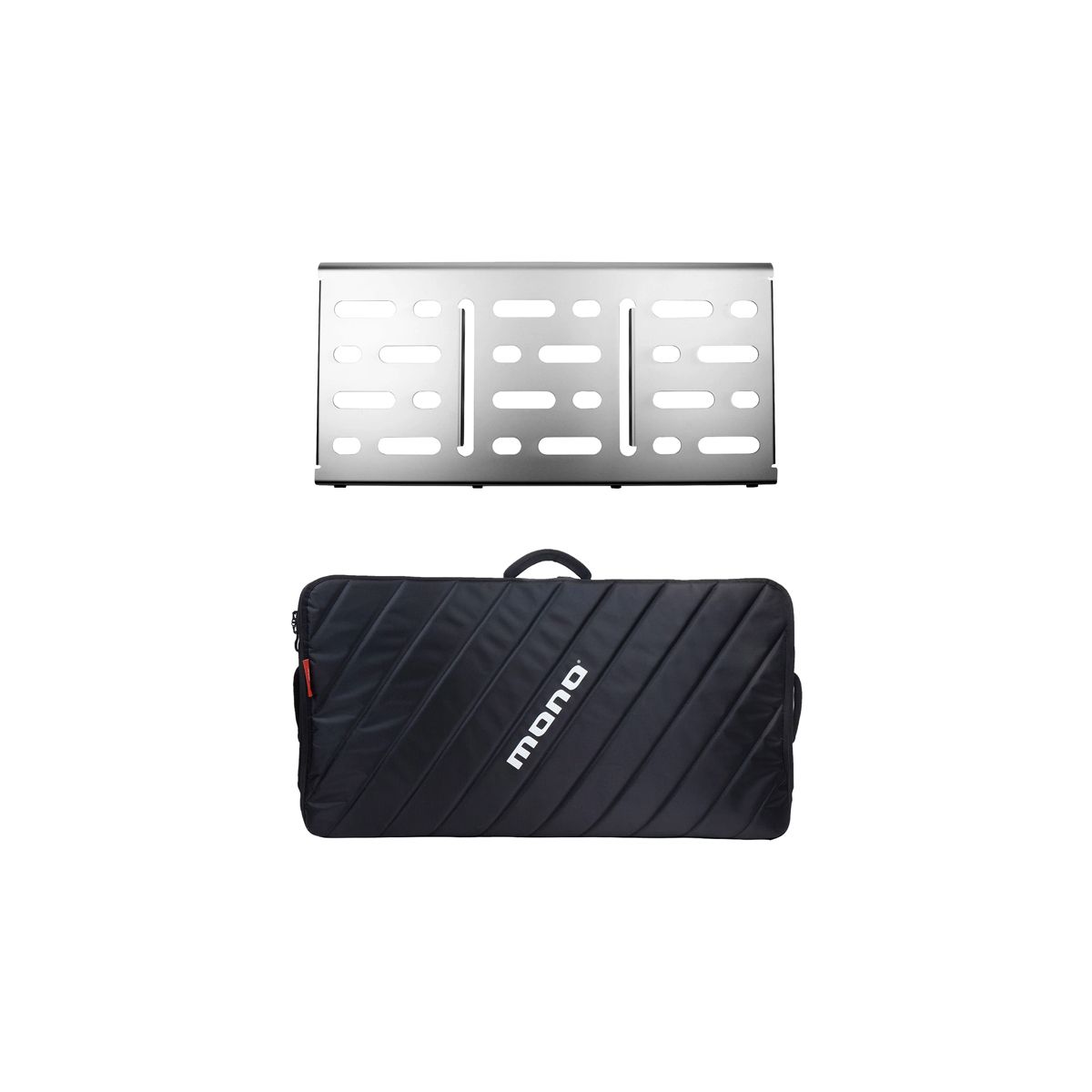 NEW Mono Pedalboard Large (Silver) + Pro Accessory Case 2.0 (Black)